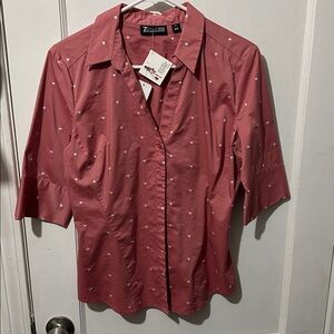 Zac & Rachel Rose Button-Up Blouse